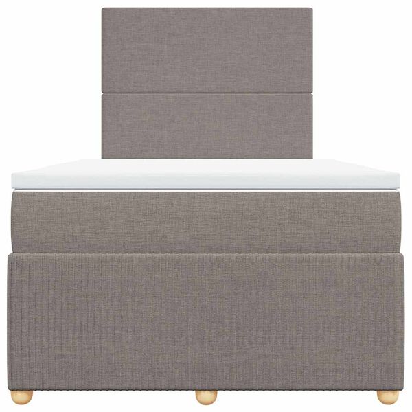 vidaXL Box spring postelja z vzmetnico taupe 120x190 cm blago