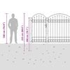 vidaXL Vrtna ograjna vrata zaobljena jeklo 2,25x4 m črna