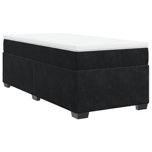 vidaXL Box spring postelja z vzmetnico črna 80x200 cm žamet