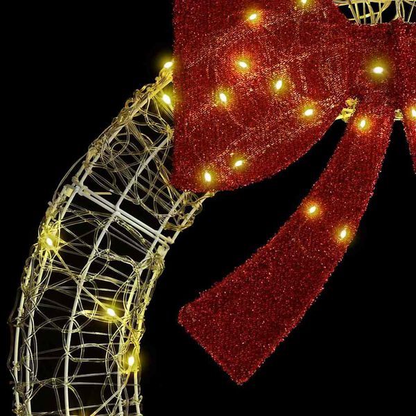 vidaXL Venec med 80 LED Toplo bela 92 x 9.5 x 92 cm Akril