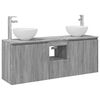 vidaXL Komplet omaric za kopalnico 3 kos Siva Sonoma 129 x 35 x 80 cm
