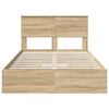 vidaXL Postelja s shranjevanjem z vzglavjem Sonoma hrast 120 x 200 cm