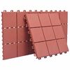 vidaXL Tla za teraso 10 pcs Rdeča 30,5 x 30,5 x 2,2 cm Polipropilen