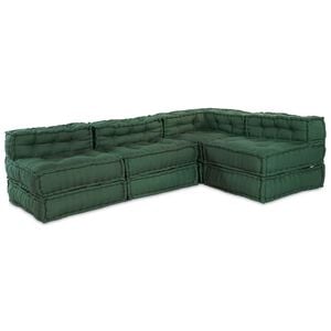 vidaXL Modularna sedežna enota 4 pcs Zelena Blago