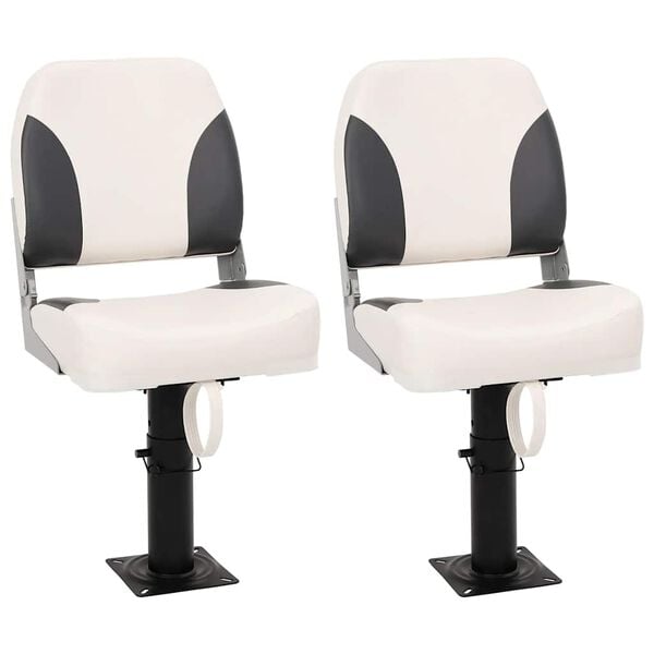 vidaXL Zložljiv sedež za čoln 2 kompleta z nizkim naslonjalom