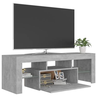vidaXL TV omarica z LED lučkami betonsko siva 120x35x40 cm