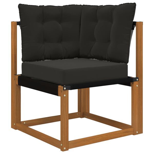 vidaXL Zunanja blazina za kavč 3 pcs Črna Poliester