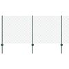 vidaXL Ograja s stebrom Zelena 1 x 25 m Jeklo in PVC