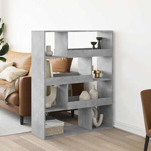 vidaXL Knjižna omara betonsko siva 100x33x125,5 cm inženirski les