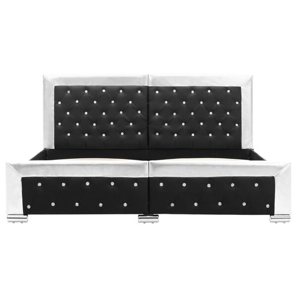 vidaXL Posteljni okvir črno umetno usnje 160x200 cm