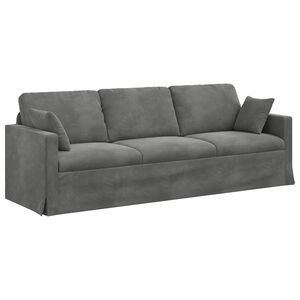 vidaXL Kavč Temno siva 228 x 78 x 80 cm Žamet