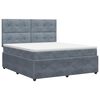 vidaXL Postelja boxspring z vzmetnico Temno siva 180 x 200 cm Žamet