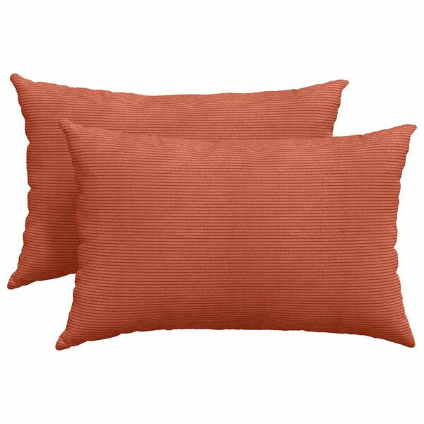 vidaXL Blazine za kavč 2 pcs Rdeče oranžna 60 x 40 cm Žametna tkanina