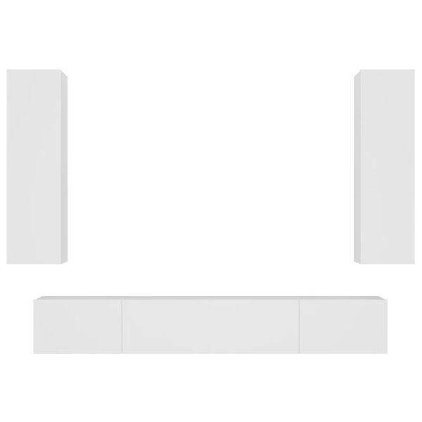 vidaXL Komplet TV omaric 4-delni bel inženirski les