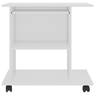 vidaXL Računalniška miza bela 80x50x75 cm iverna plošča