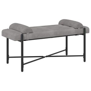 vidaXL Klubska klop z gumbi in vzglavniki Svetlo siva 110 x 40 x 46 cm