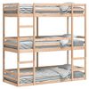 vidaXL Trojni pograd 75x190 cm trdna borovina