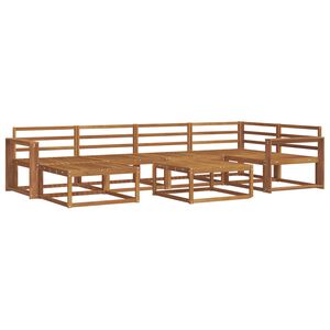 vidaXL Zunanja garnitura za sedenje 7 pcs Naravna Masiven les akacije