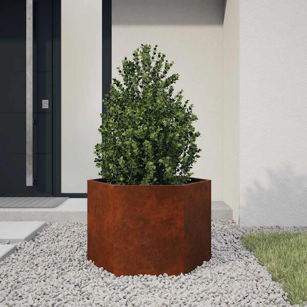 vidaXL Cvetlično korito zarjavelo 60x60x45 cm corten jeklo