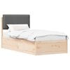 vidaXL Posteljni okvir z oblazinjenim vzglavjem Temno siva 75 x 190 cm