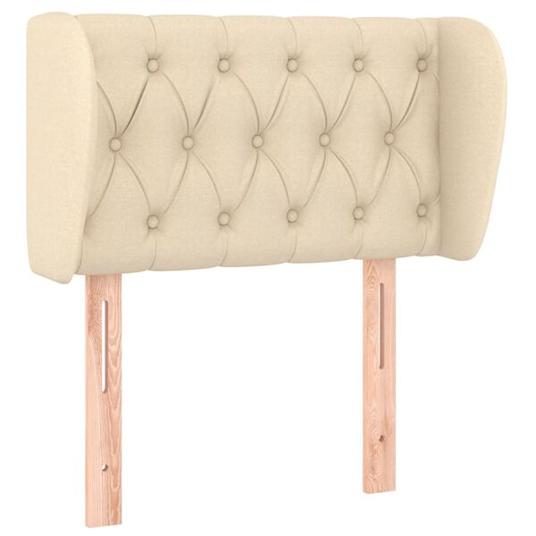 vidaXL Vzglavje z u&scaron;esi krem 83x23x78/88 cm blago