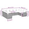 vidaXL Vrtna sedežna garnitura 9-delna z blazinami sv. siv poli ratan