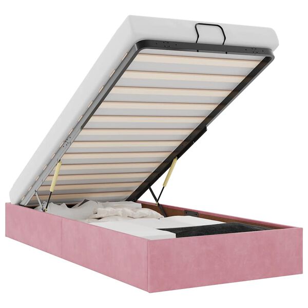 vidaXL Otomanski posteljni okvir brez vzmetnice roza 80x200 cm žamet