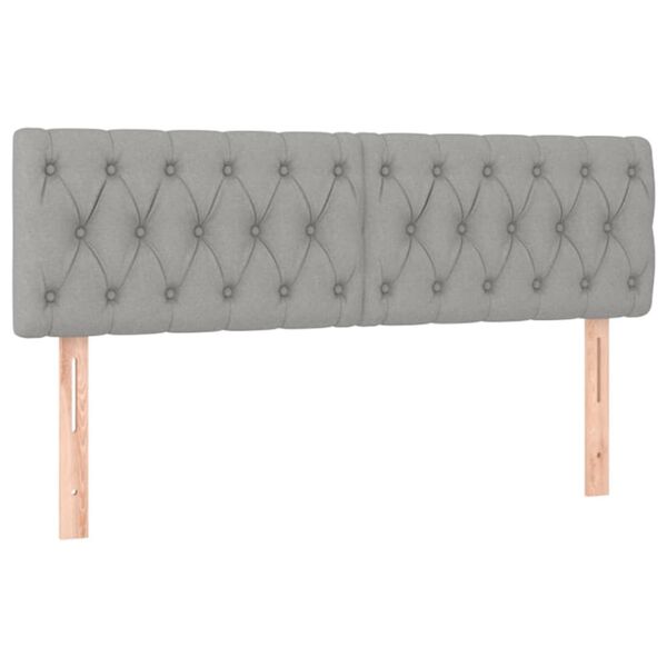 vidaXL Posteljno vzglavje 2 kosa svetlo sivo 72x7x78/88 cm blago