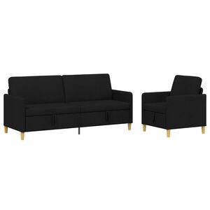 vidaXL Sofa set z shrambo 2 kos Črna Poliester