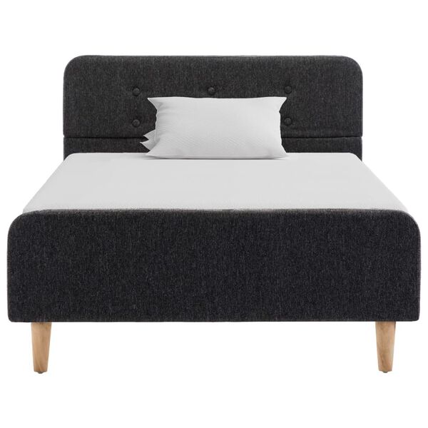vidaXL Posteljni okvir temno sivo platno 90x200 cm