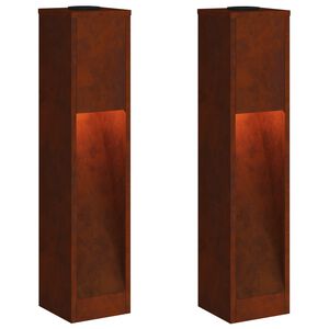 vidaXL Sončna LED svetilka za pot 2 kos Toplo bela 18 x 18 x 80 cm