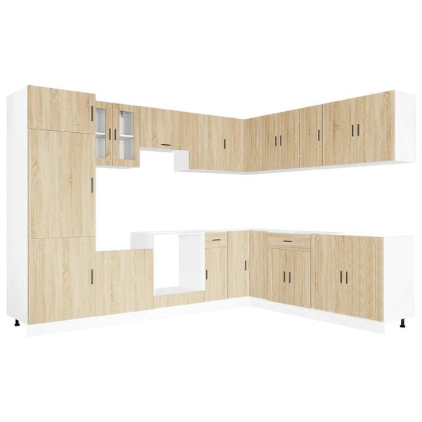 vidaXL 14 kosov kuhinjska omarica Porto sonoma hrast inženirski les