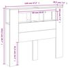 vidaXL LED posteljno vzglavje belo 120x18,5x103,5 cm inženirski les