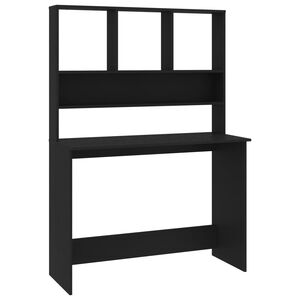 vidaXL Miza s policami črna 110x45x157 cm iverna plo&scaron;ča