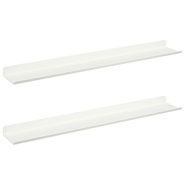 vidaXL Ležeča polica 2 pcs Bela 60 x 8,5 x 2,5 cm Jeklo