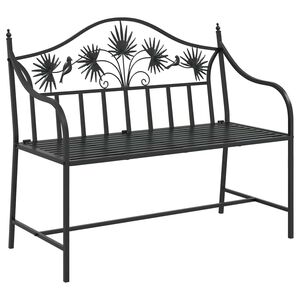 vidaXL Vrtna klop Črna 104 x 52,5 x 89 cm Jeklo