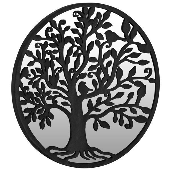 vidaXL Ogledalo črno 60x2,5 cm železno okroglo za notranjo uporabo