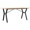 vidaXL Jedilna miza Y okvir 140x80x75,5 cm trdna borovina jeklo