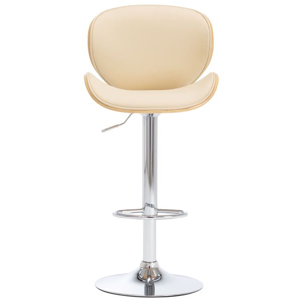 vidaXL Barski stolček krem umetno usnje