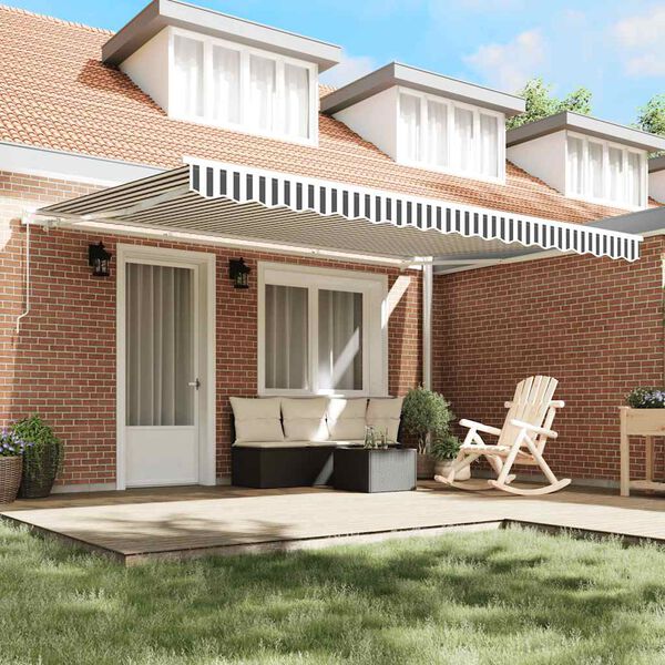 vidaXL Ročno zložljiva tenda antracit in bela 450x300 cm