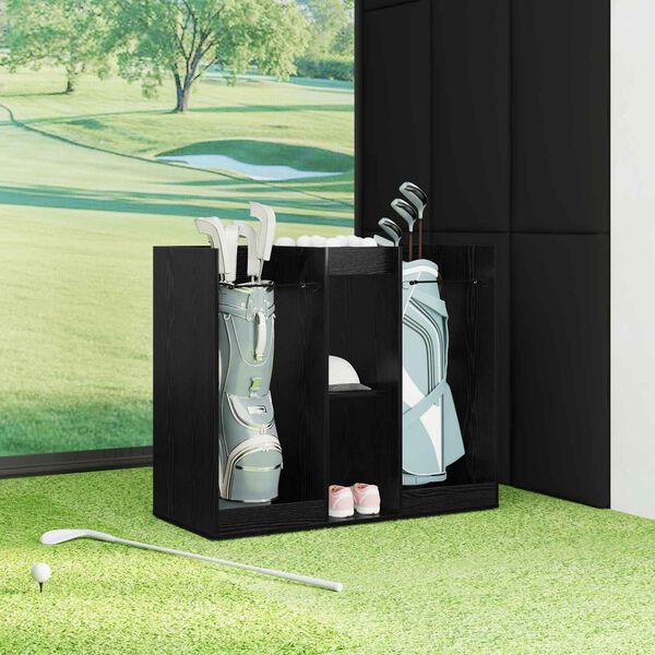 vidaXL Golf omara Enobarvno Črna Orehovina 102 x 45 x 85,5 cm
