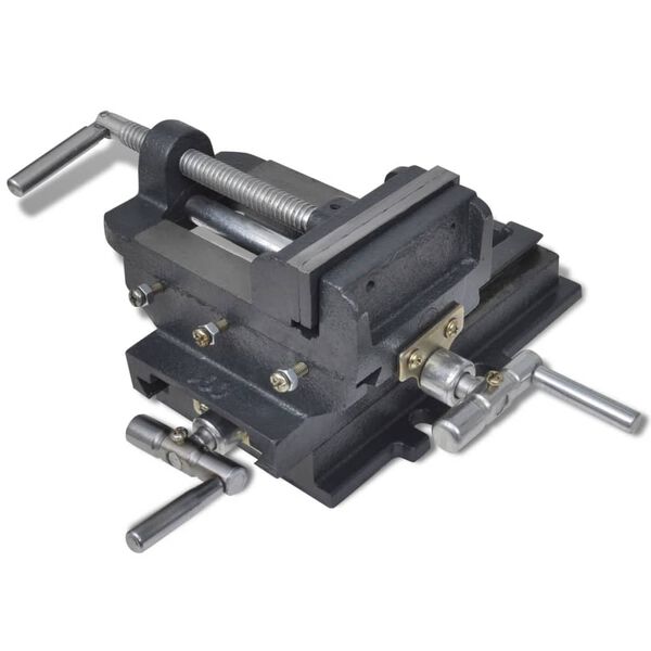 vidaXL Ročni prečni primež za vrtalni stroj 78 mm