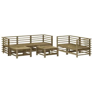 vidaXL Vrtna sedežna garnitura 7-delna impregnirana borovina