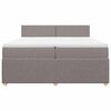vidaXL Box spring postelja z vzmetnico taupe 200x200 cm blago