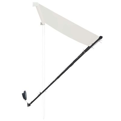vidaXL Zložljiva tenda z LED lučmi 350x150 cm krem