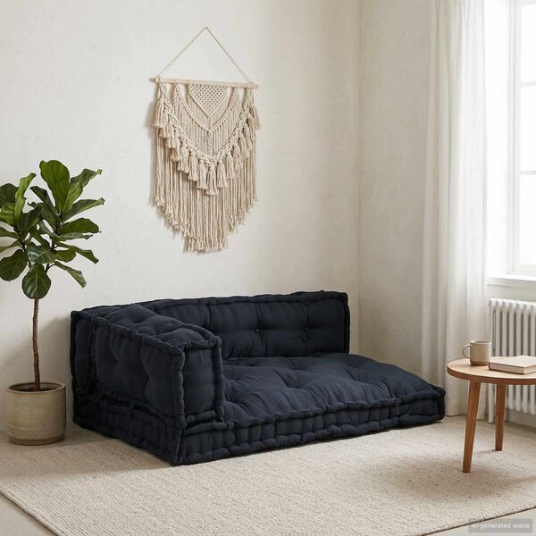 vidaXL Blazina za paletni kafi 3 pcs Antracit 120 x 80 x 38 cm blago