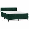 vidaXL Box spring postelja z vzmetnico temno zelena 140x200 cm žamet