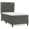 vidaXL Box spring postelja z vzmetnico temno siva 90x200 cm žamet