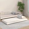 vidaXL Posteljni okvir brez vzmetnice bel 75x190 cm trdna borovina