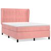 vidaXL Box spring postelja z vzmetnico roza 140x200 cm žamet